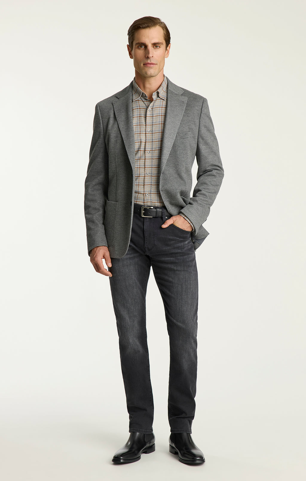 Cool Tapered Leg Jeans in Smoke Organic Ultra
