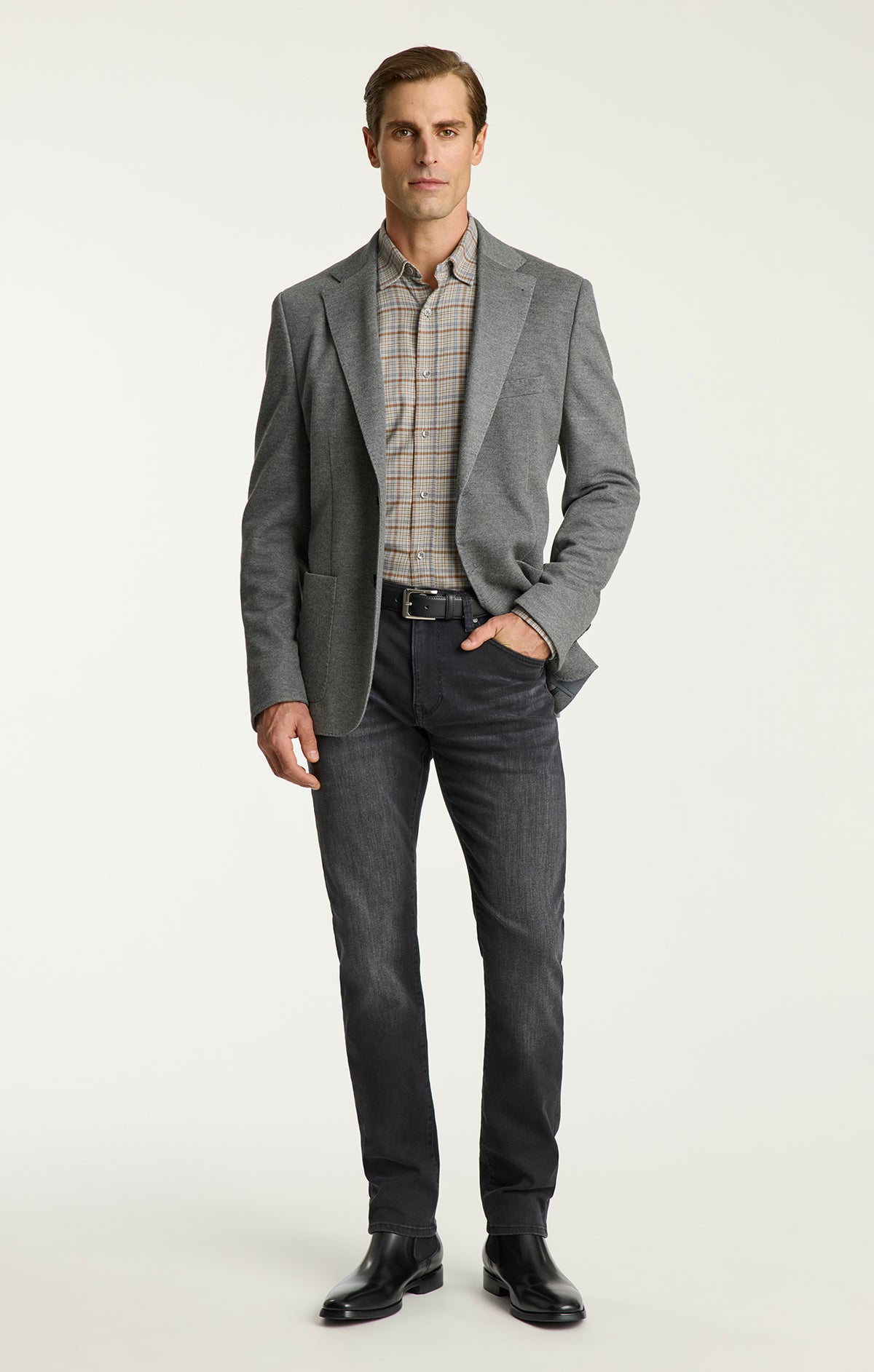 Cool Tapered Leg Jeans in Smoke Organic Ultra