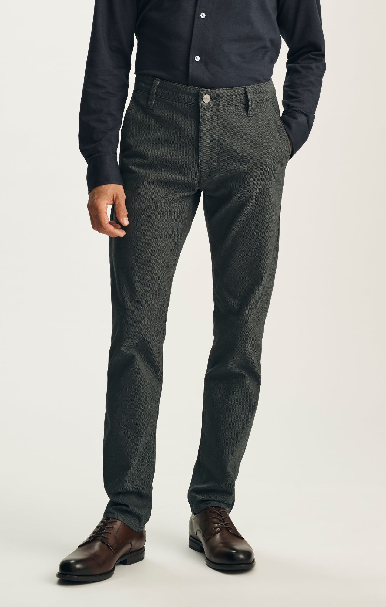 Verona Straight Leg Chino Pants in Iron CoolMax