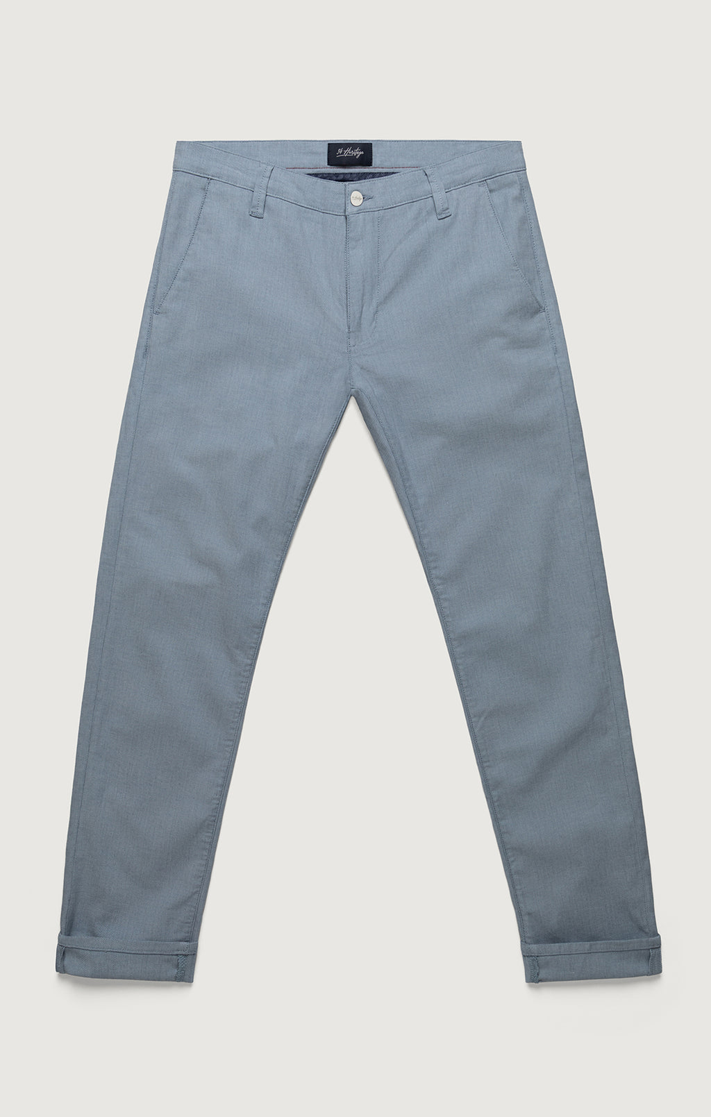 Verona Straight Leg Chino Pants In Blue Honeycomb