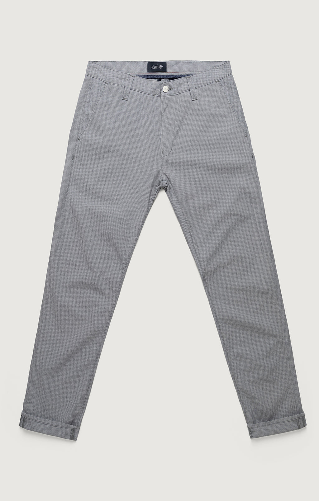Verona Straight Leg Chino Pants In Vintage Indigo Seersucker