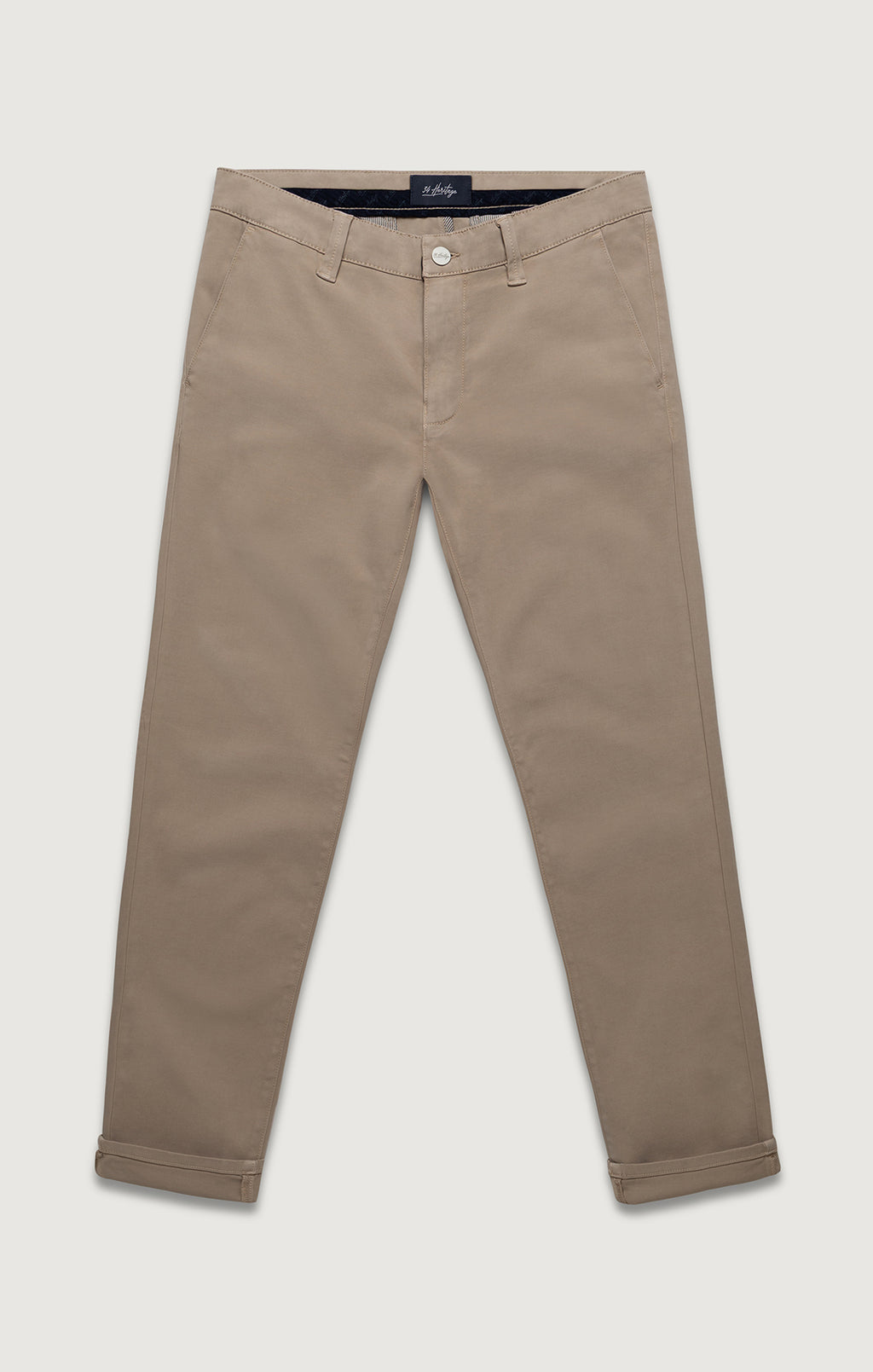 Verona Straight Leg Chino Pants In Mushroom High Flyer