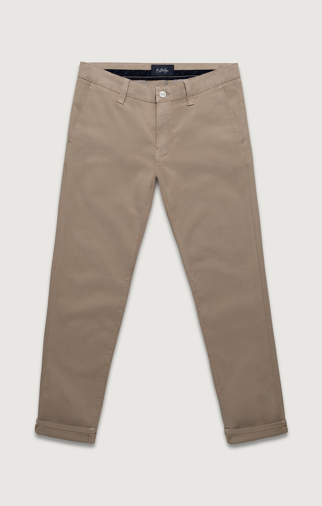 Verona Straight Leg Chino Pants In Mushroom High Flyer