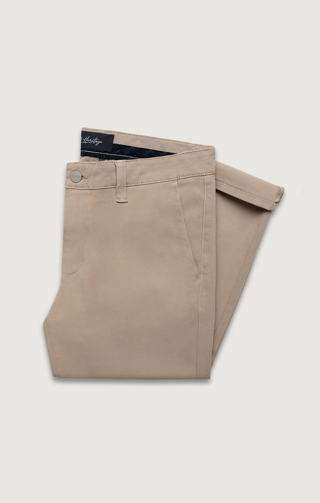 Verona Straight Leg Chino Pants In Mushroom High Flyer