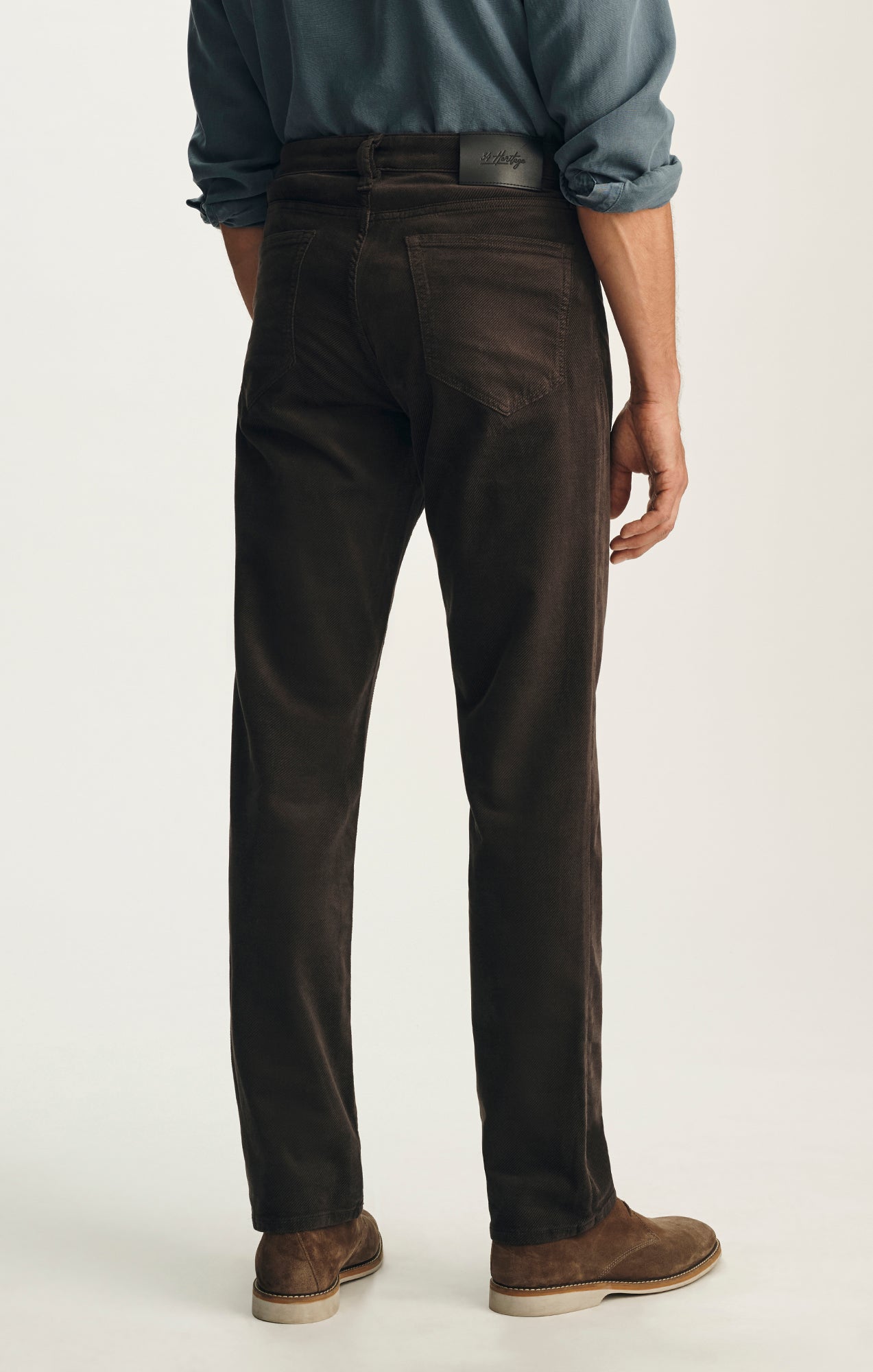 Charisma Relaxed Straight Pants in Brown Diagonal Luxe