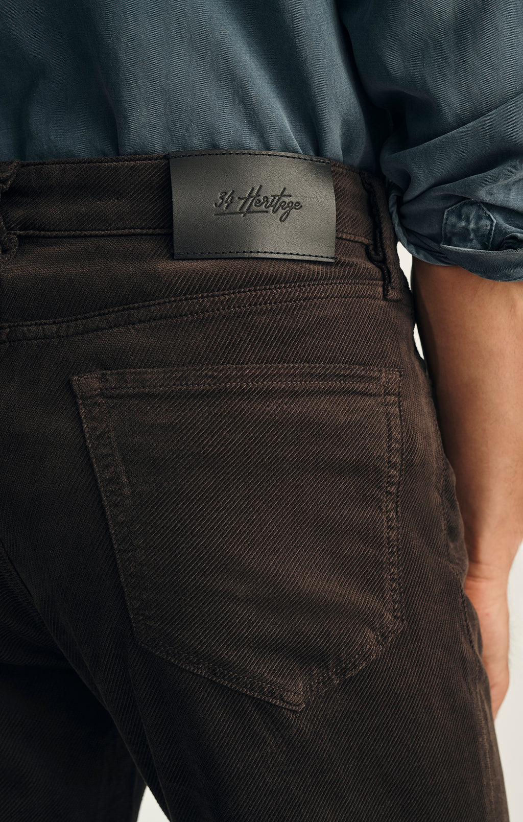 Charisma Relaxed Straight Pants in Brown Diagonal Luxe