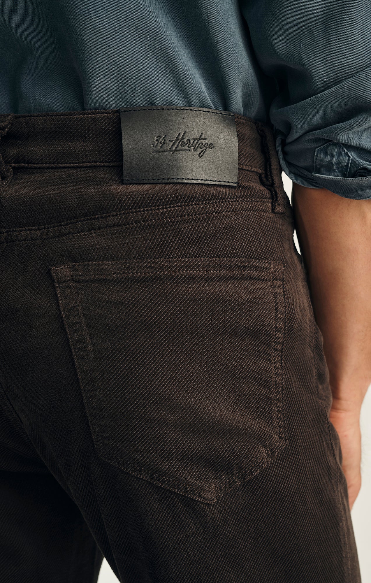 Charisma Relaxed Straight Pants in Brown Diagonal Luxe