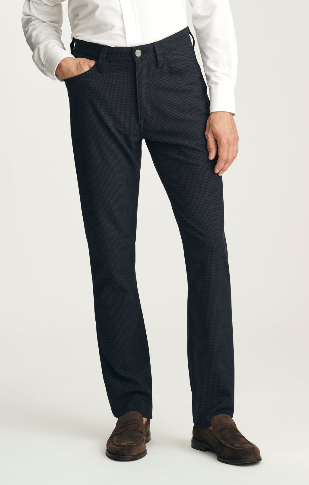 Courage Straight Leg Pants in Dark Navy Supreme Plaid