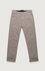 Courage Straight Leg Jeans In Mushroom Linen Luxe
