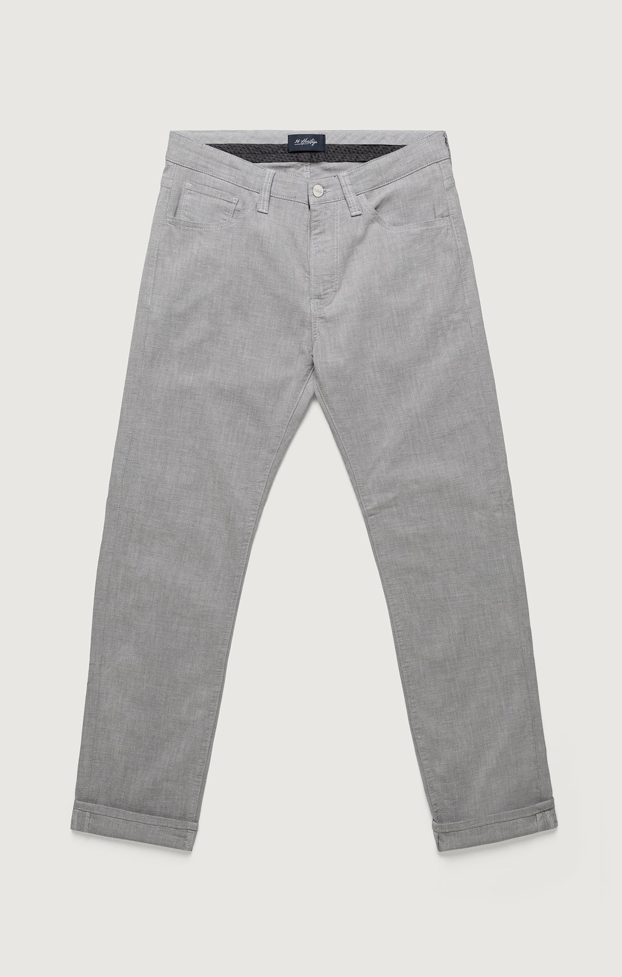 Courage Straight Leg Jeans In Light Grey Linen Luxe