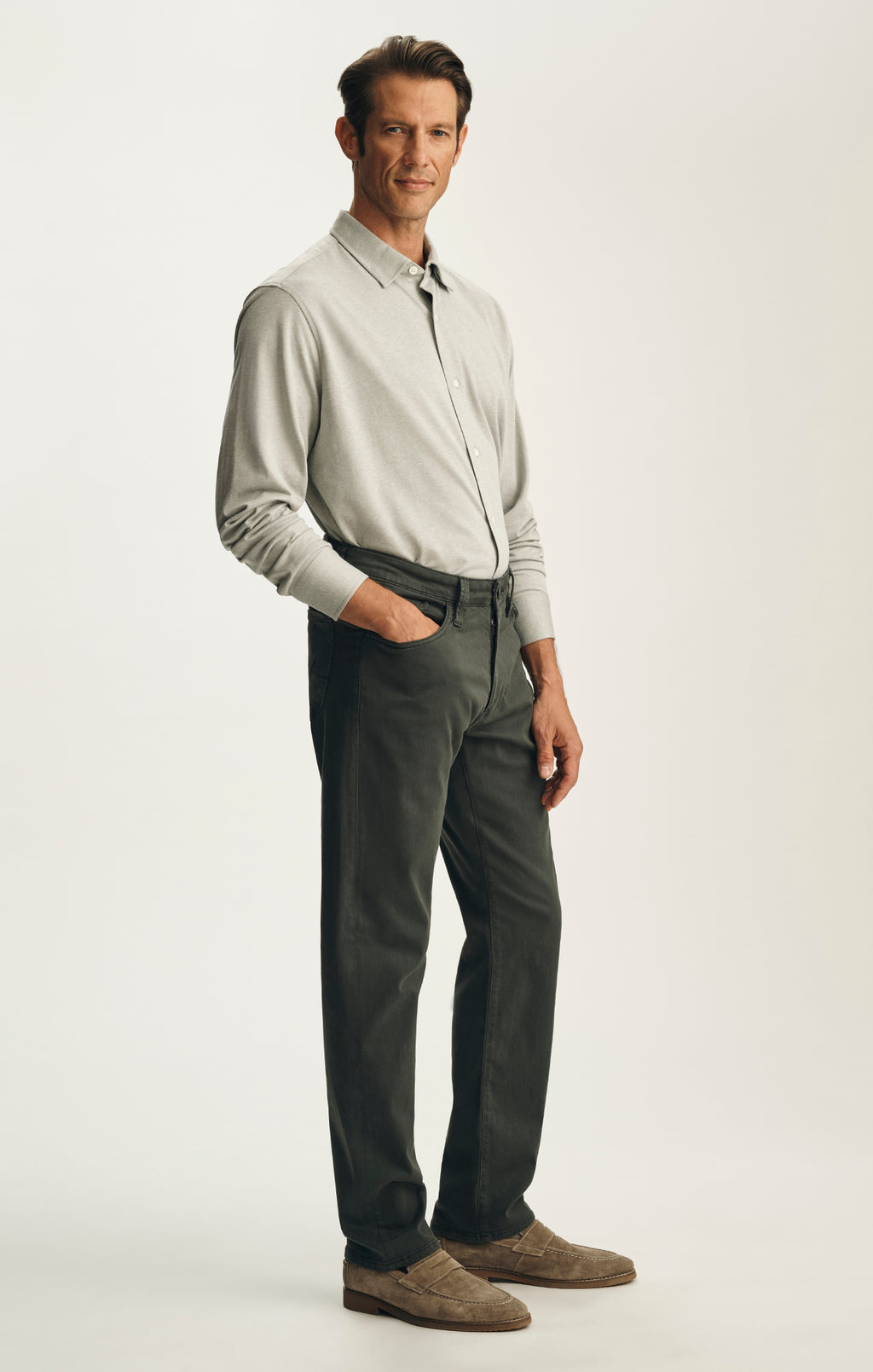 Courage Straight Leg Pants in Deep Teal Twill