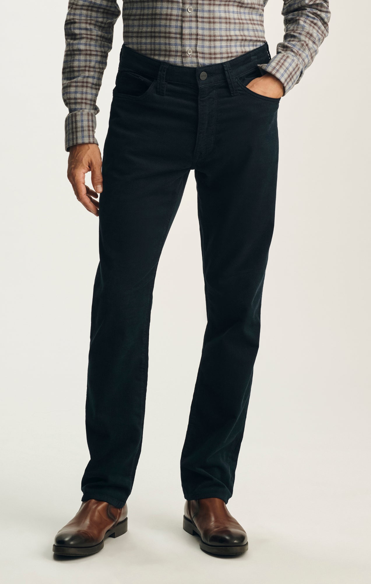 Courage Straight Leg Pants in Midnight Diagonal Luxe