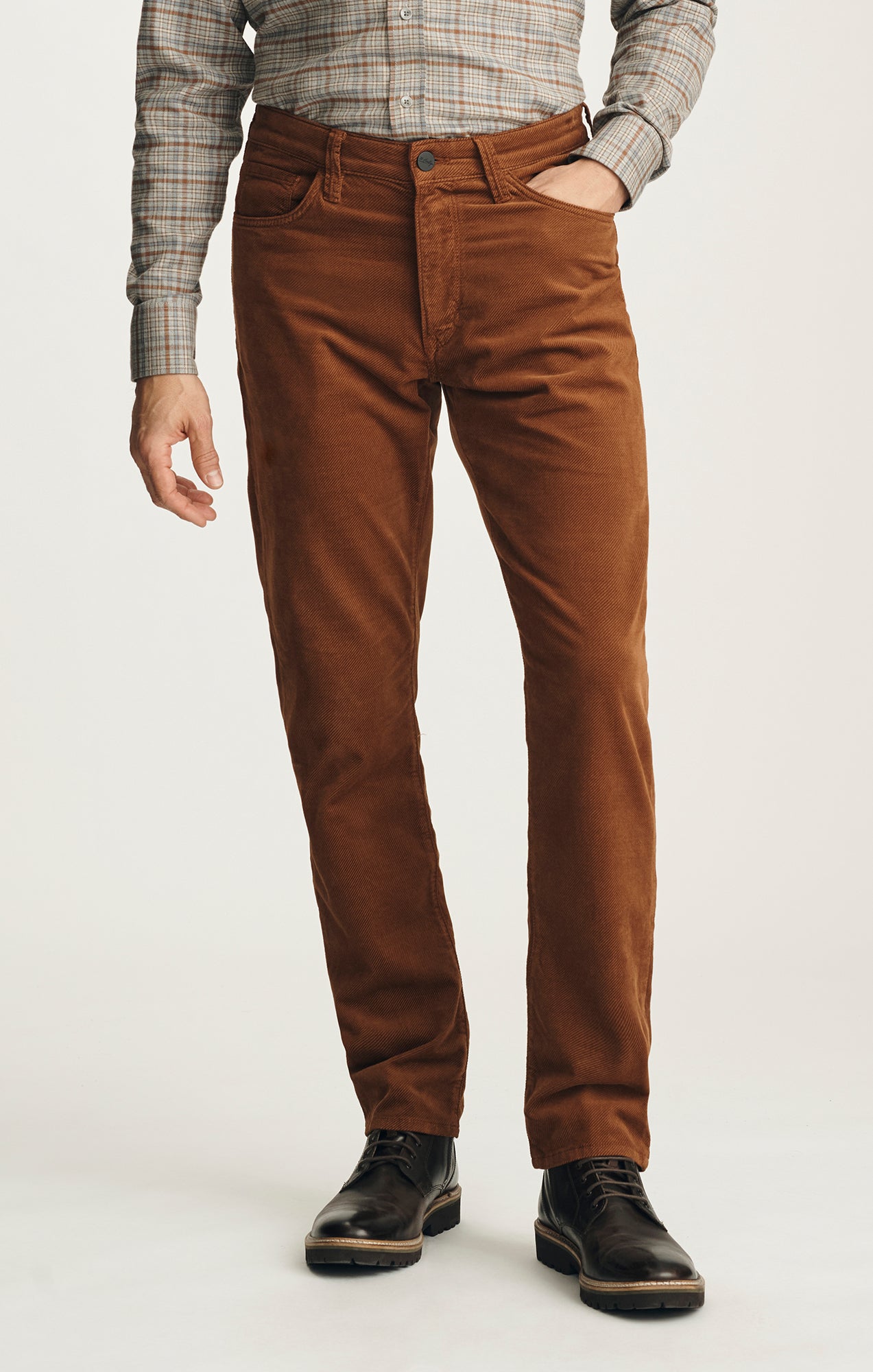 Courage Straight Leg Pants in Terracotta Diagonal Luxe