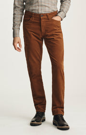 Courage Straight Leg Pants in Terracotta Diagonal Luxe