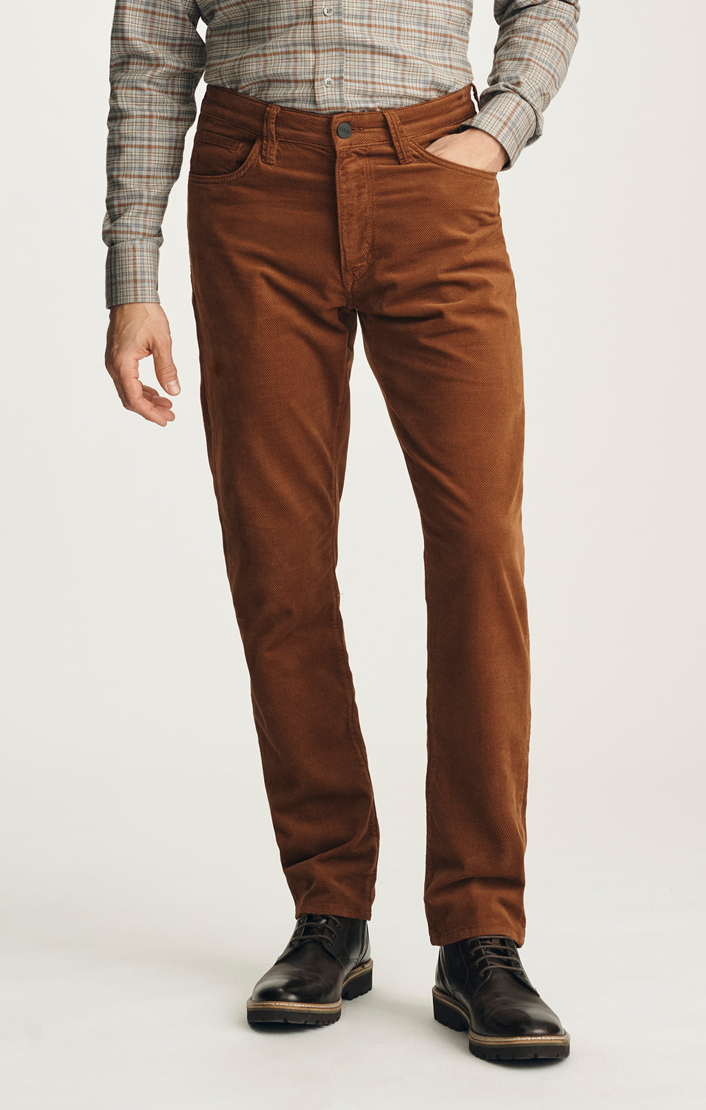 Courage Straight Leg Pants in Terracotta Diagonal Luxe