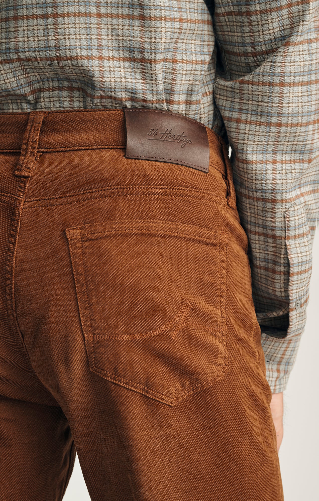 Courage Straight Leg Pants in Terracotta Diagonal Luxe