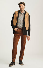 Courage Straight Leg Pants in Terracotta Diagonal Luxe