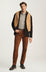 Courage Straight Leg Pants in Terracotta Diagonal Luxe