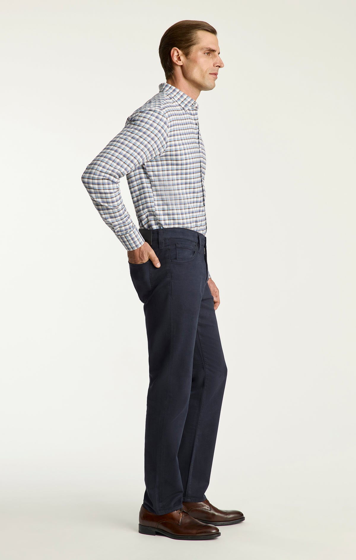 Courage Straight Leg Pants in Midnight Wool Luxe