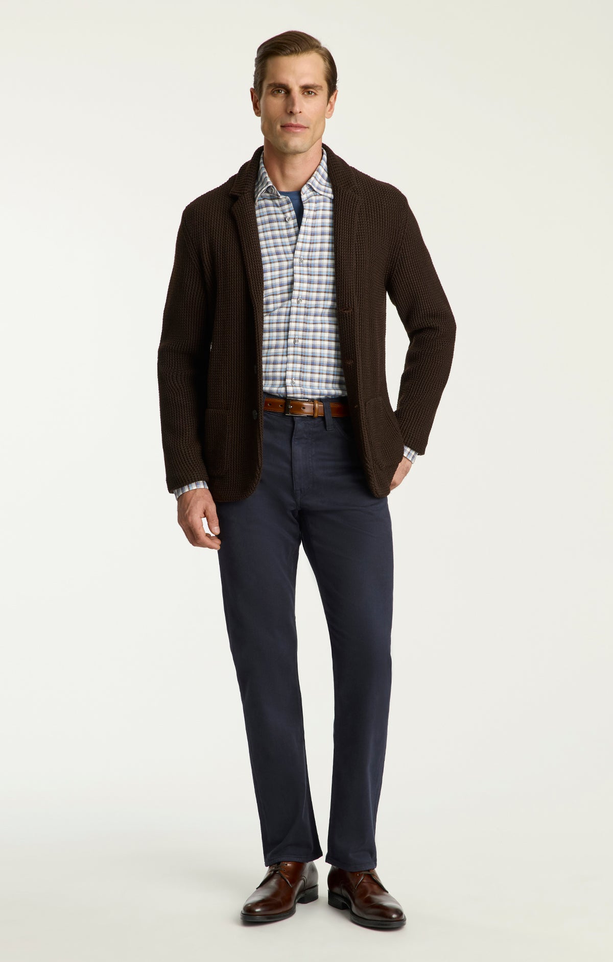 Courage Straight Leg Pants in Midnight Wool Luxe