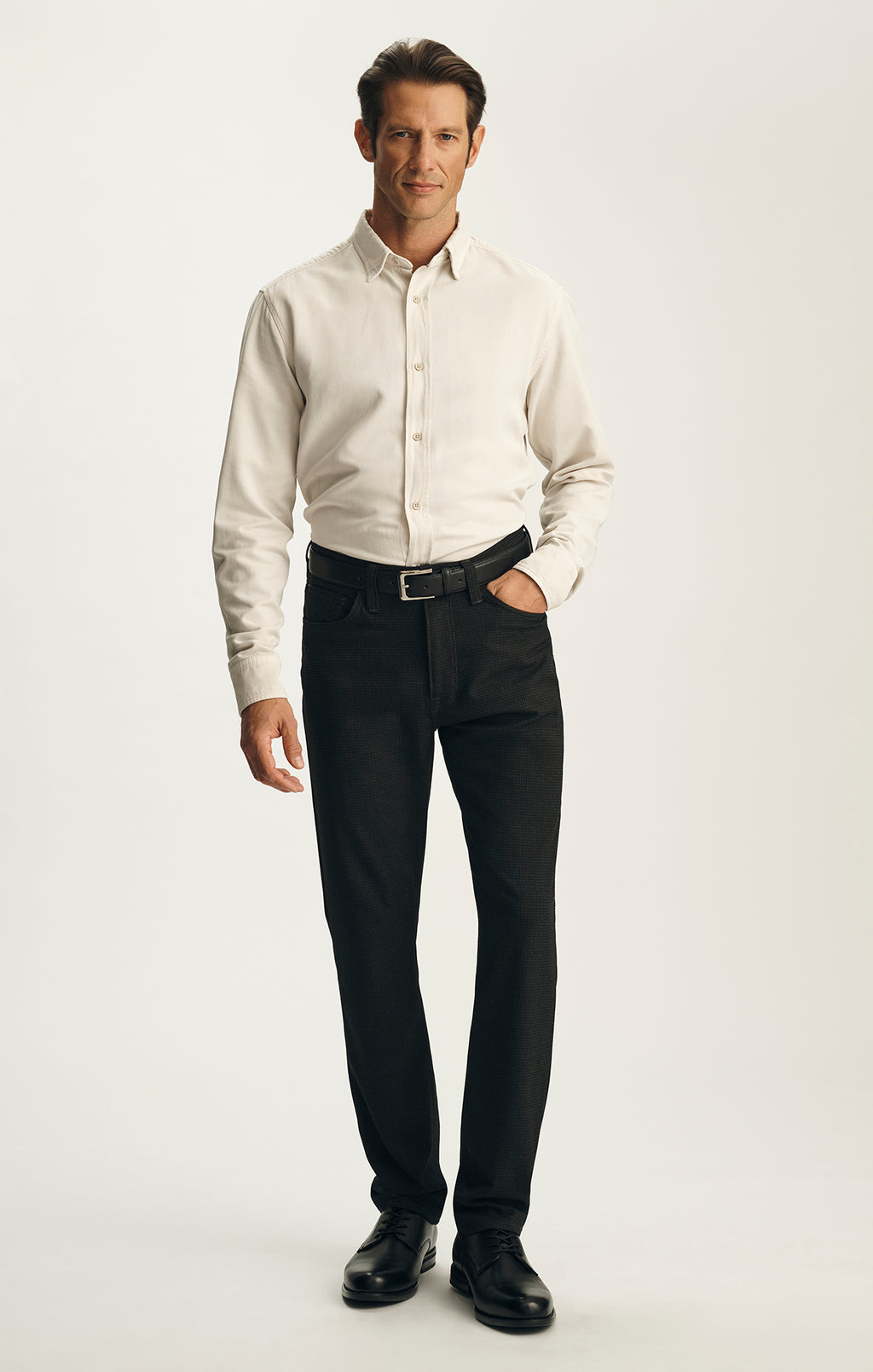 Courage Straight Leg Pants in Charcoal Supreme Plaid