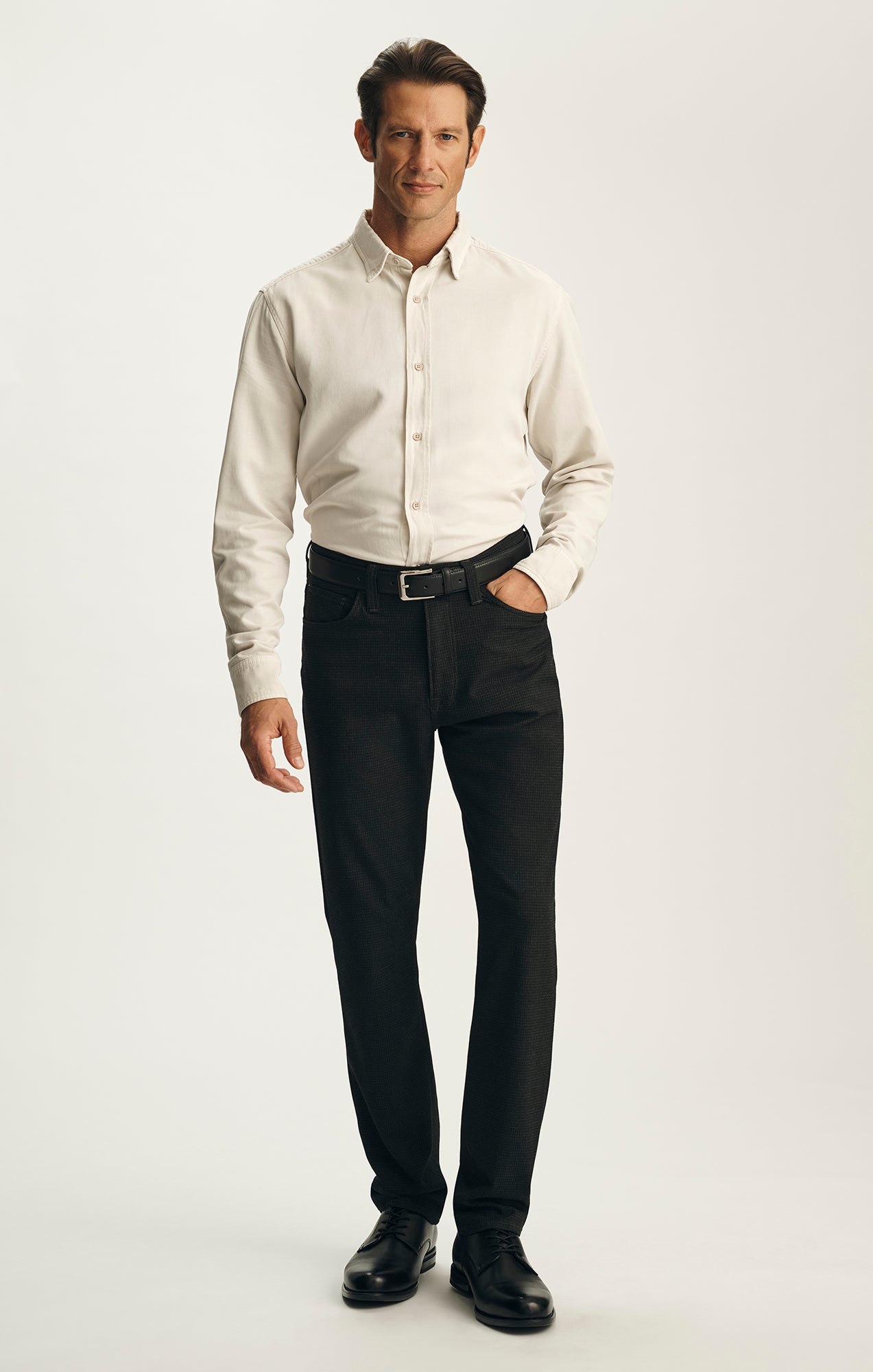 Courage Straight Leg Pants in Charcoal Supreme Plaid