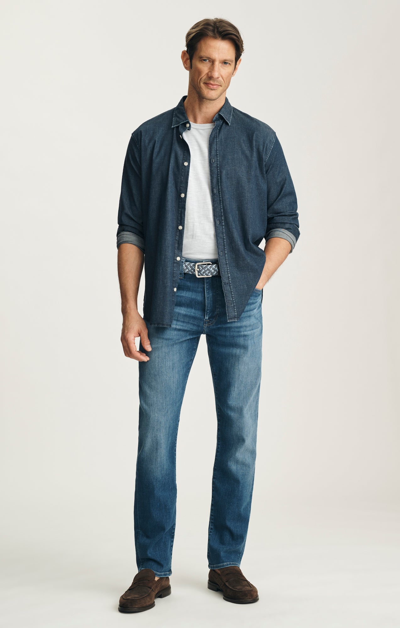 Courage Straight Leg Jeans in Mid Organic Ultra