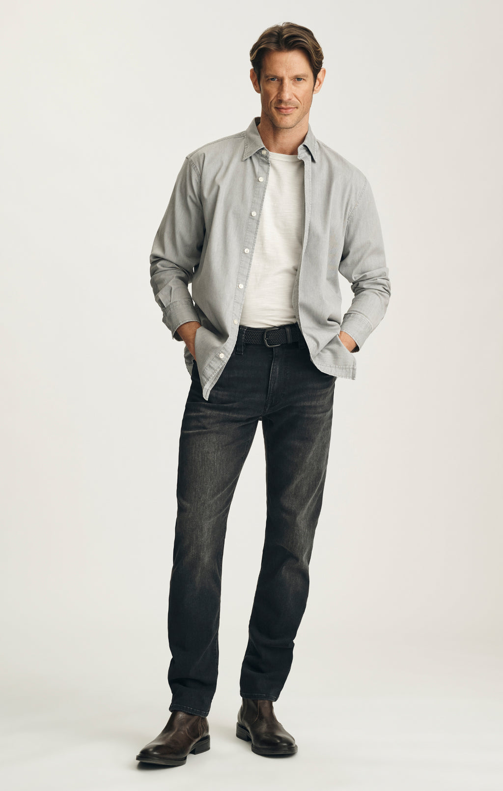 Courage Straight Leg Jeans in Smoke Organic Ultra