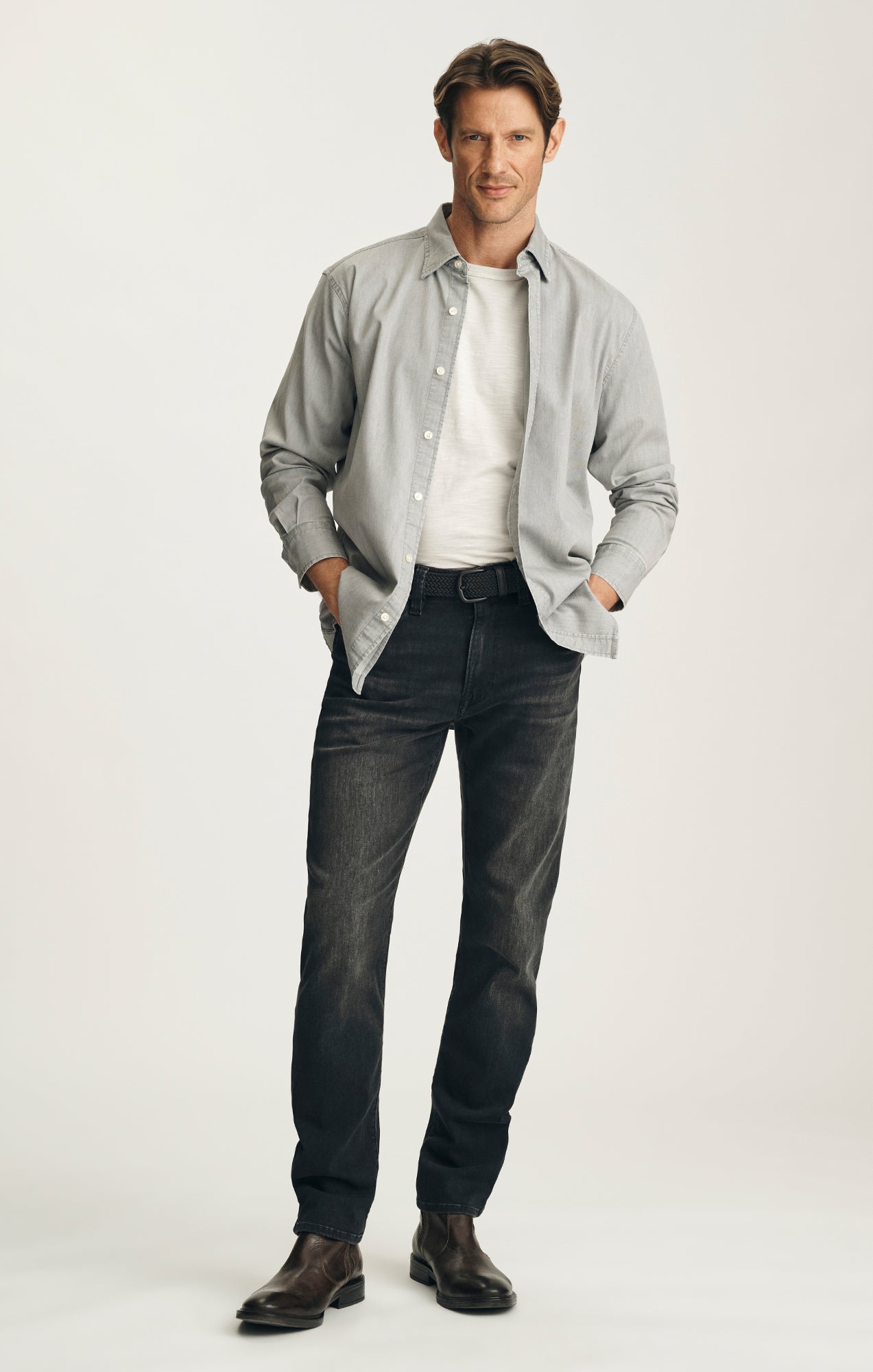 Courage Straight Leg Jeans in Smoke Organic Ultra