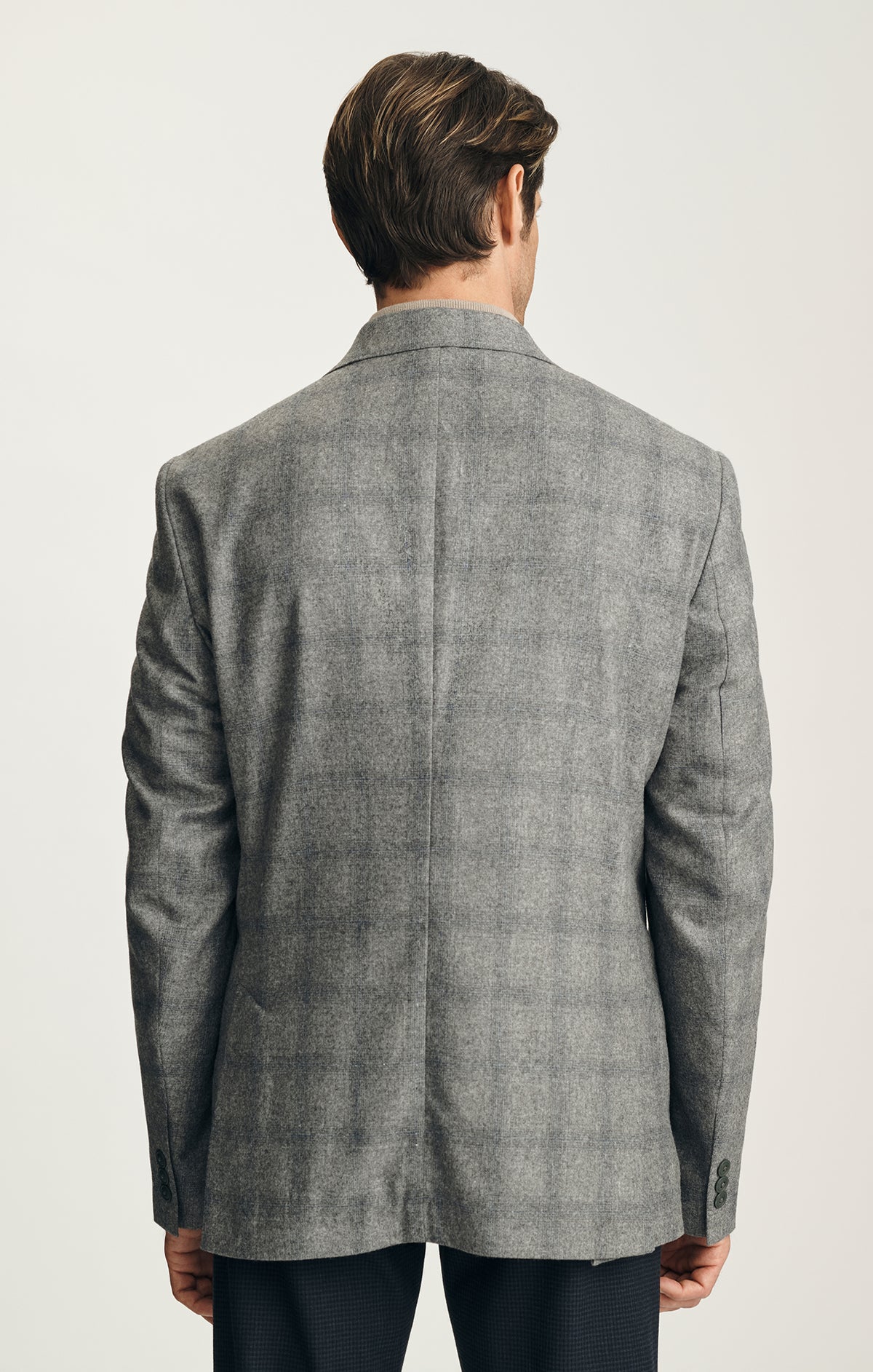 Matteo Checked Blazer in Grey Melange