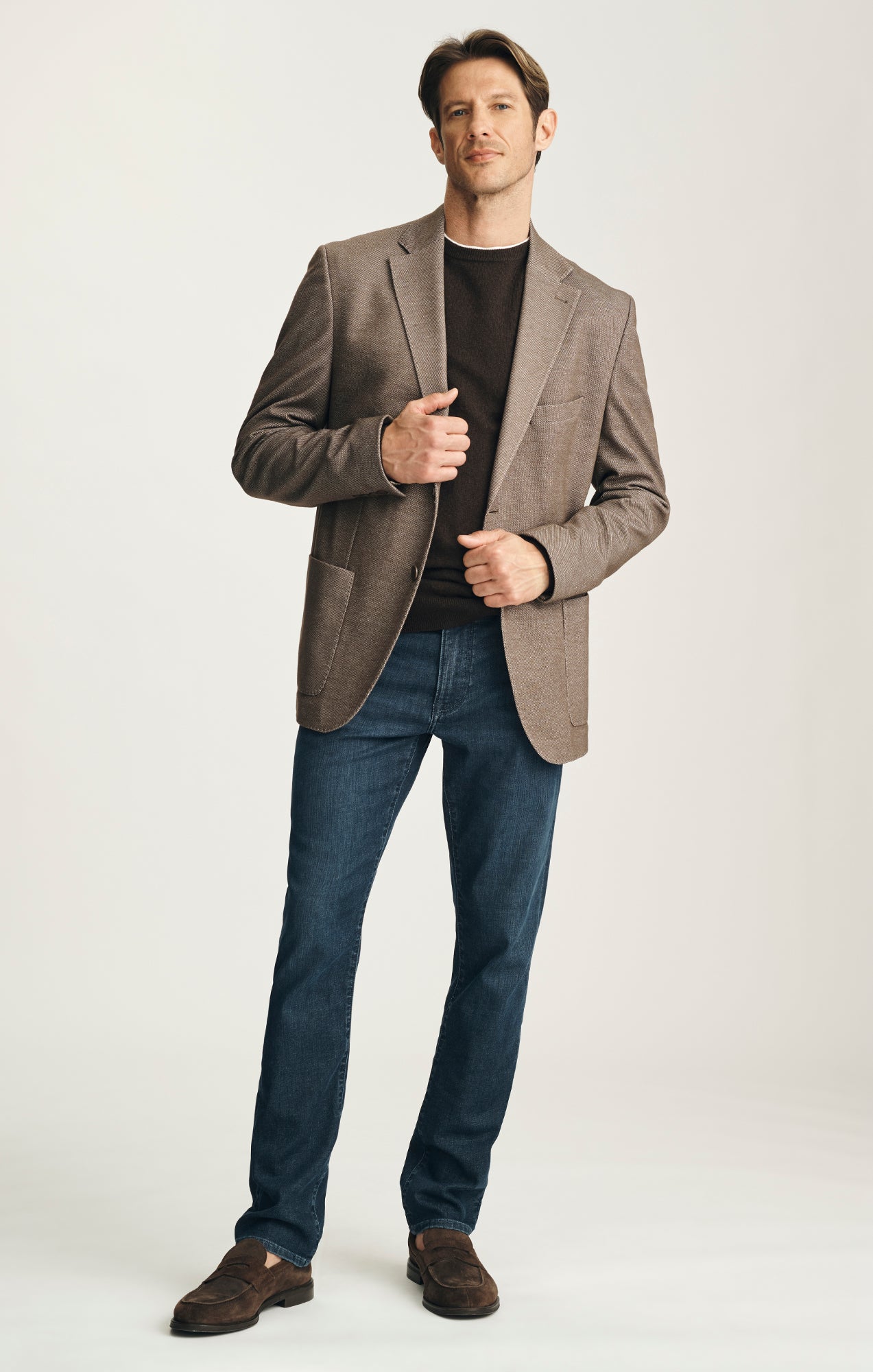 Matteo Honeycomb Blazer in Brown