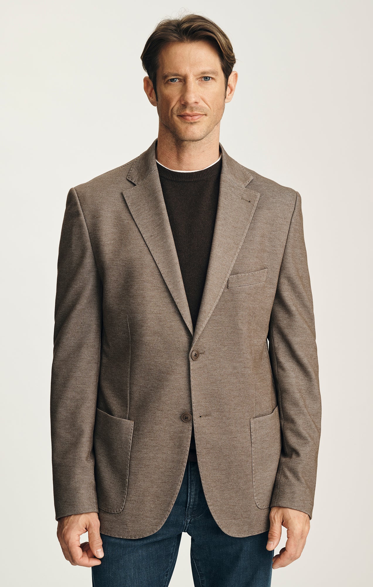 Matteo Honeycomb Blazer in Brown