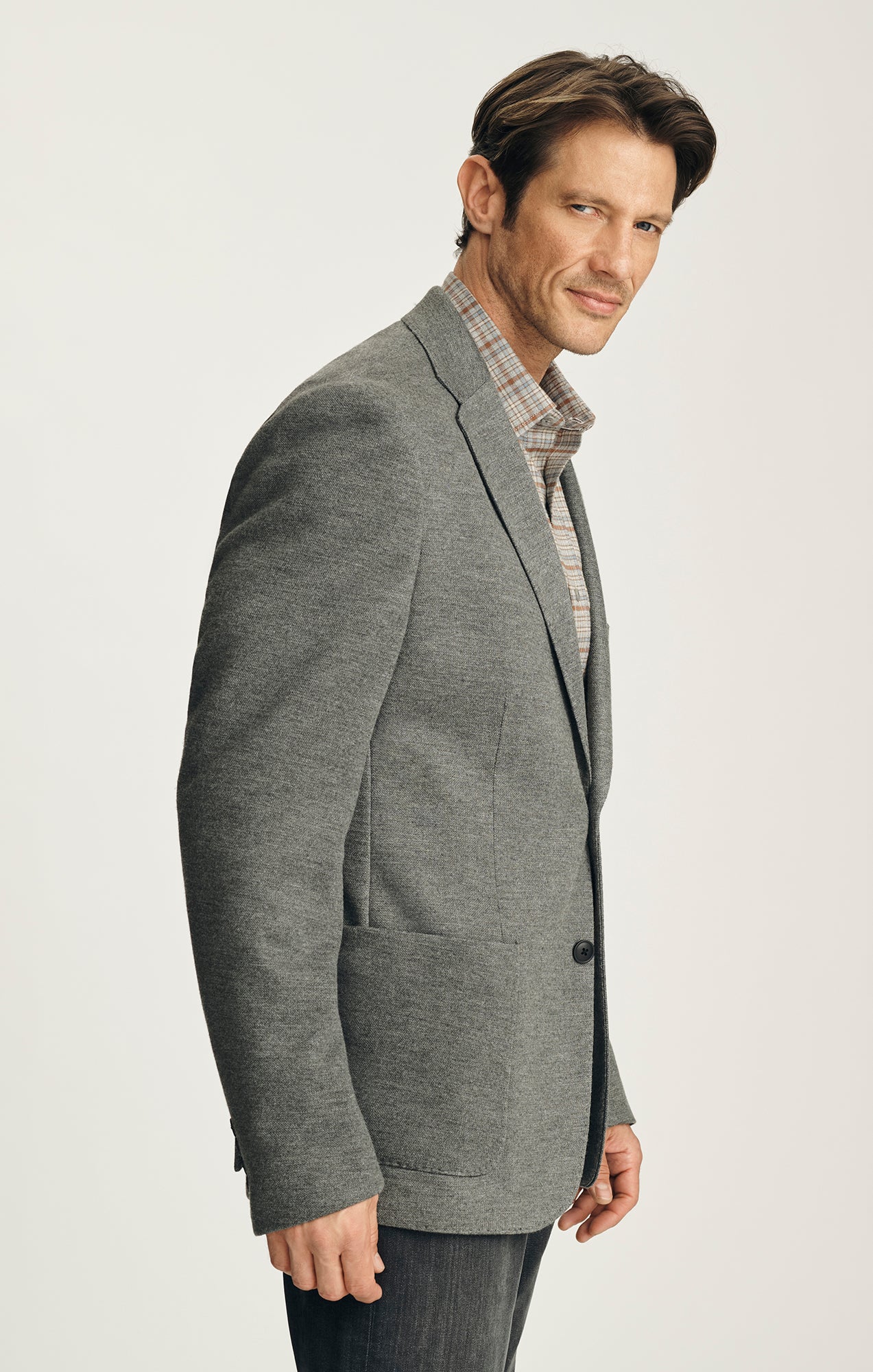 Matteo Interlock Blazer in Anthracite Melange