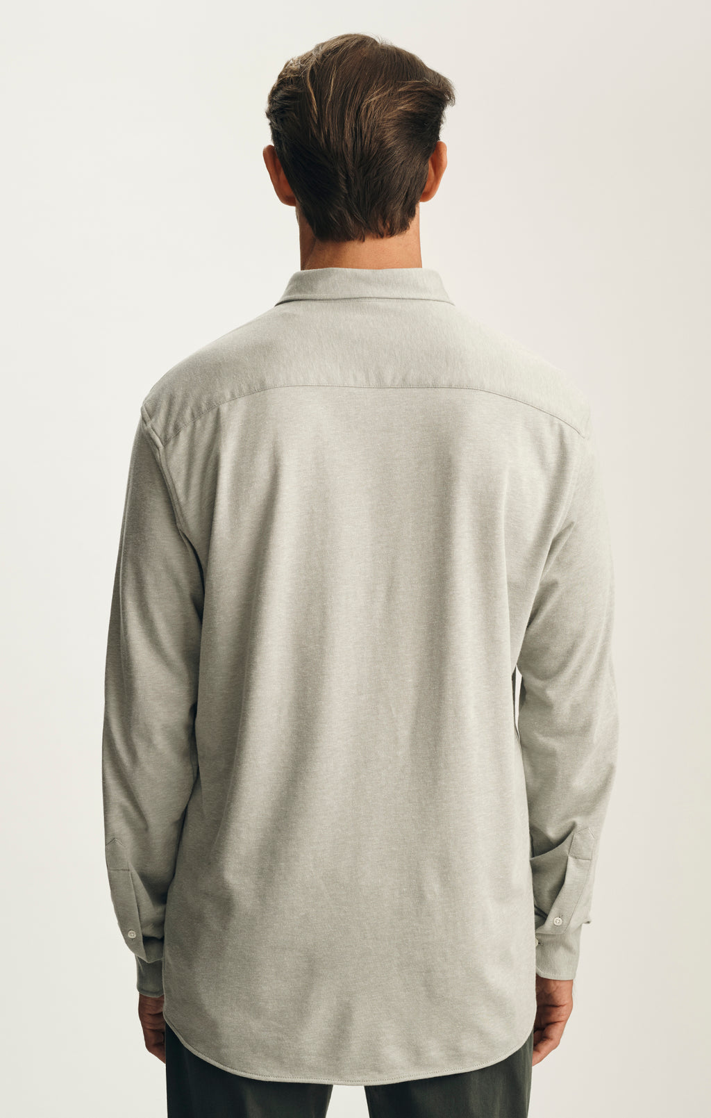 Cotton Blend Shirt in Grey Melange