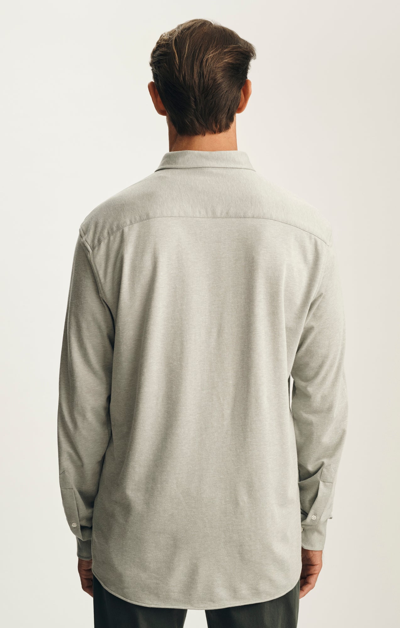 Cotton Blend Shirt in Grey Melange