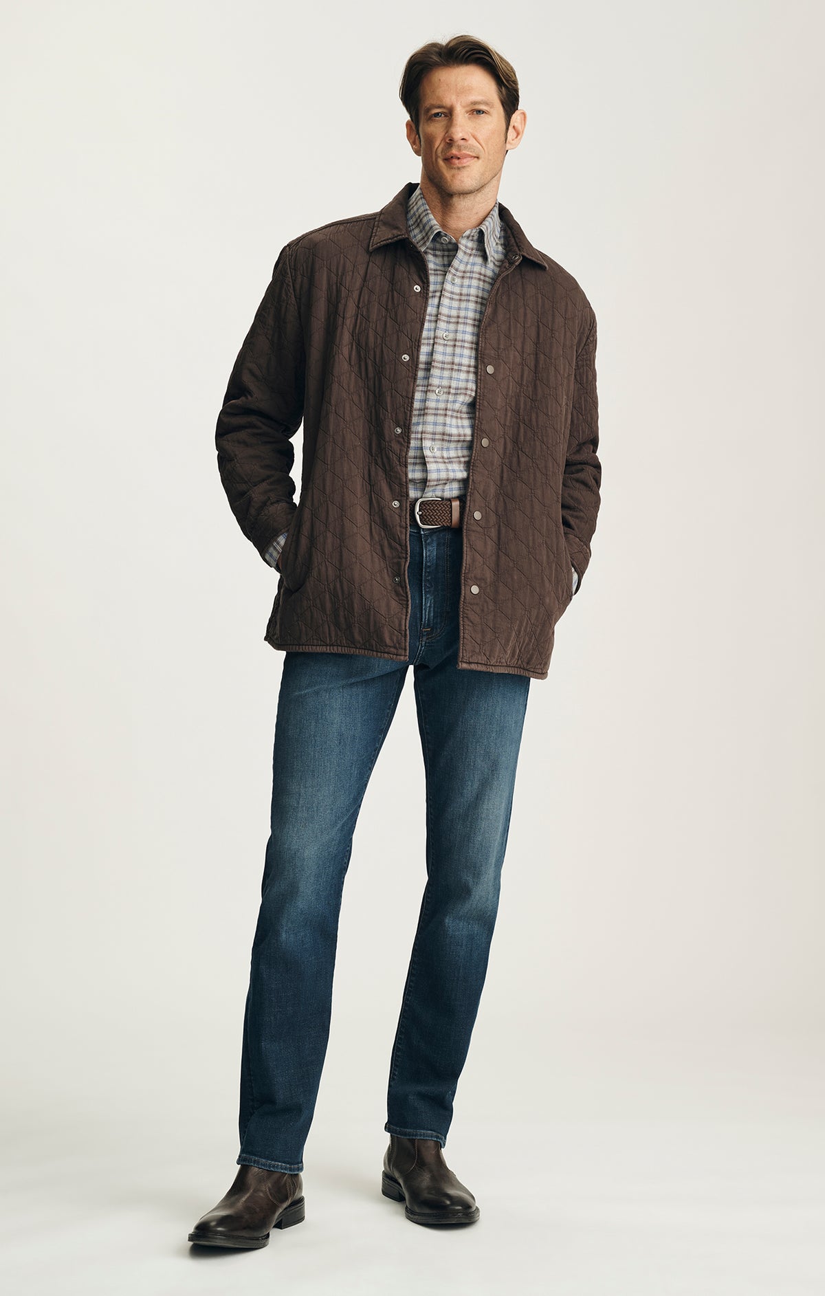 Quilted Overshirt in Brown