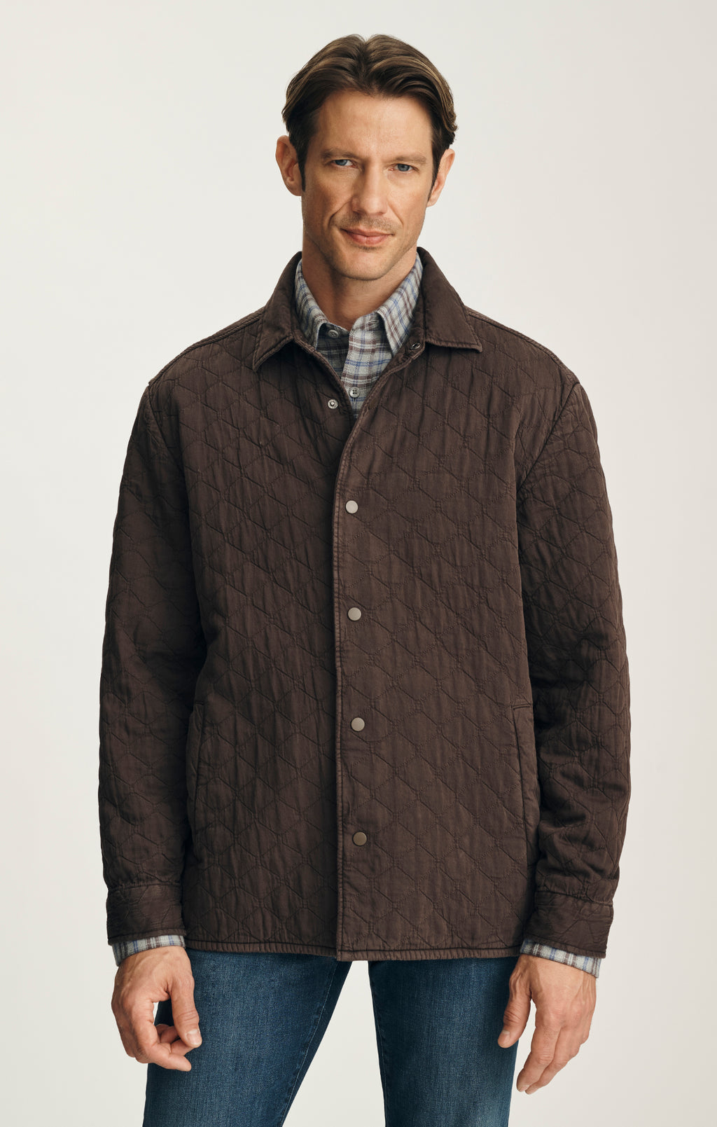 Quilted Overshirt in Brown