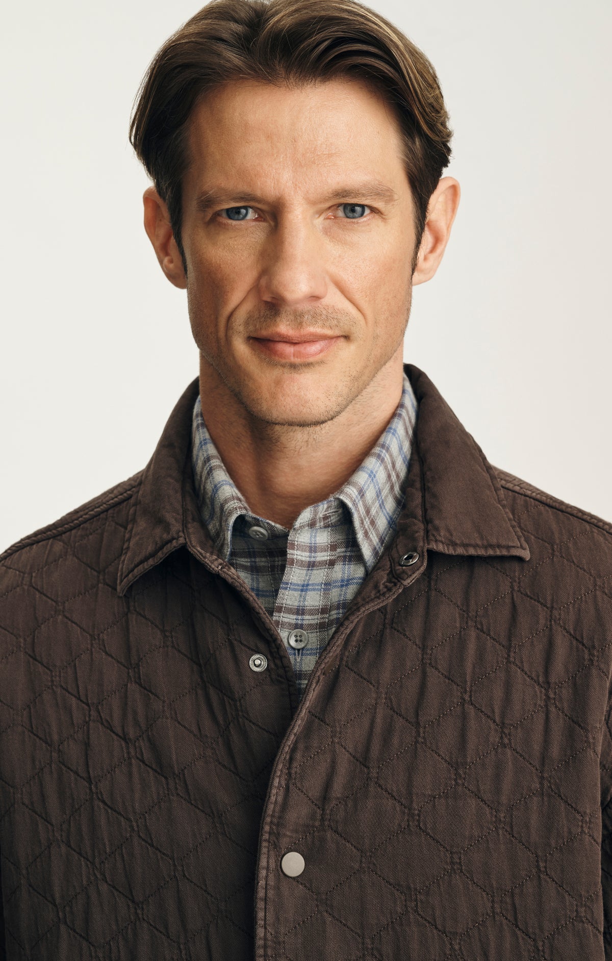 Quilted Overshirt in Brown
