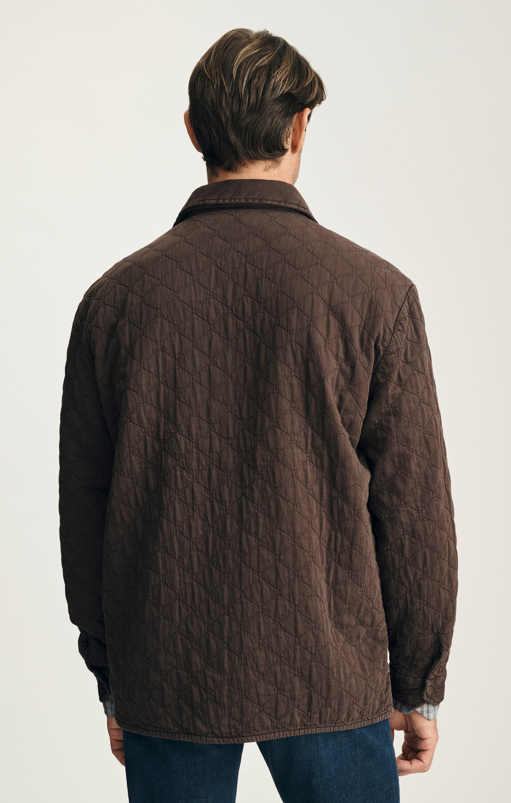 Quilted Overshirt in Brown