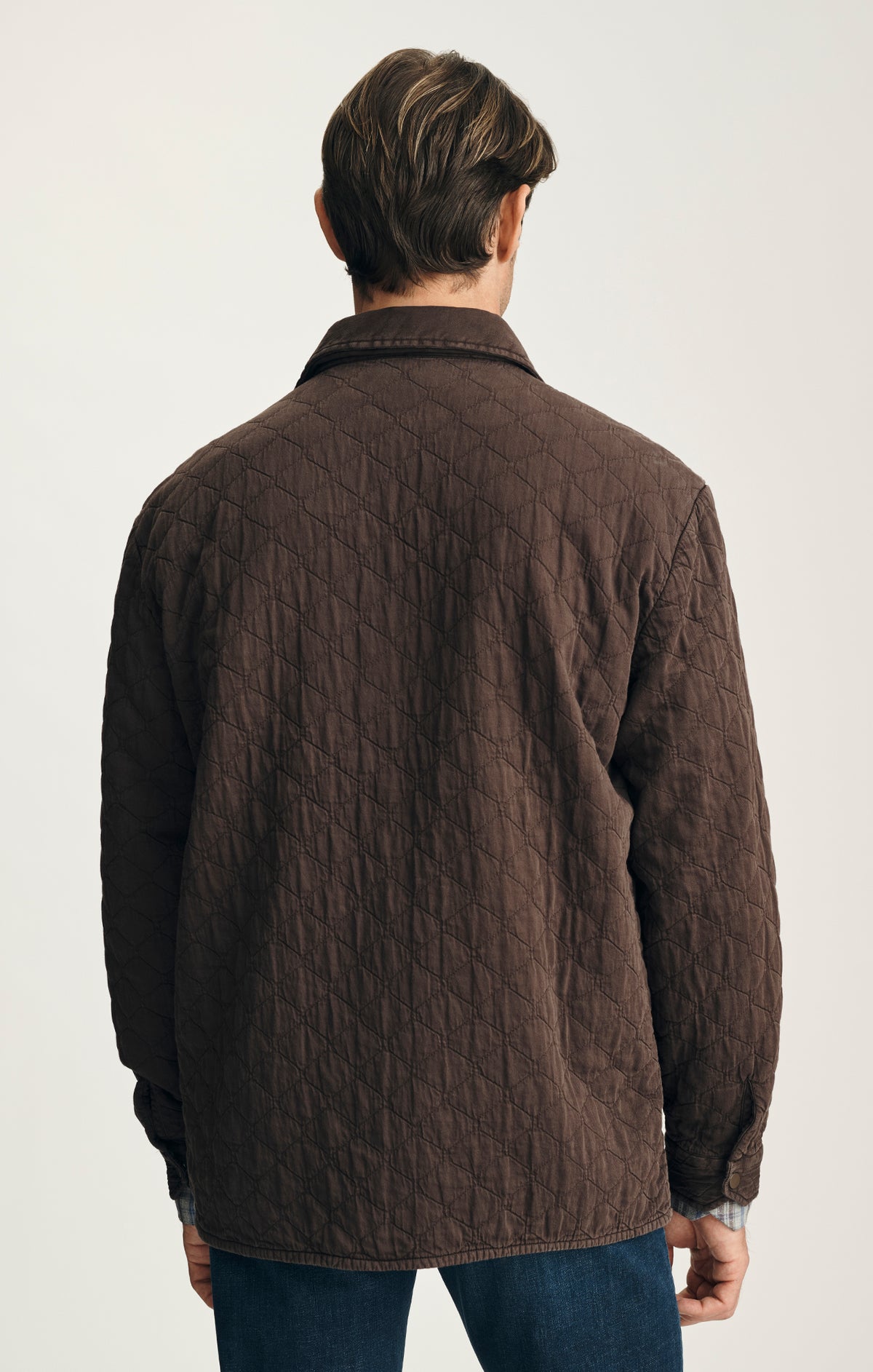 Quilted Overshirt in Brown