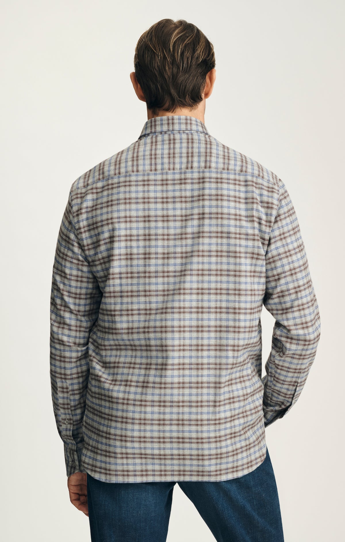 Check Shirt in Grey Melange