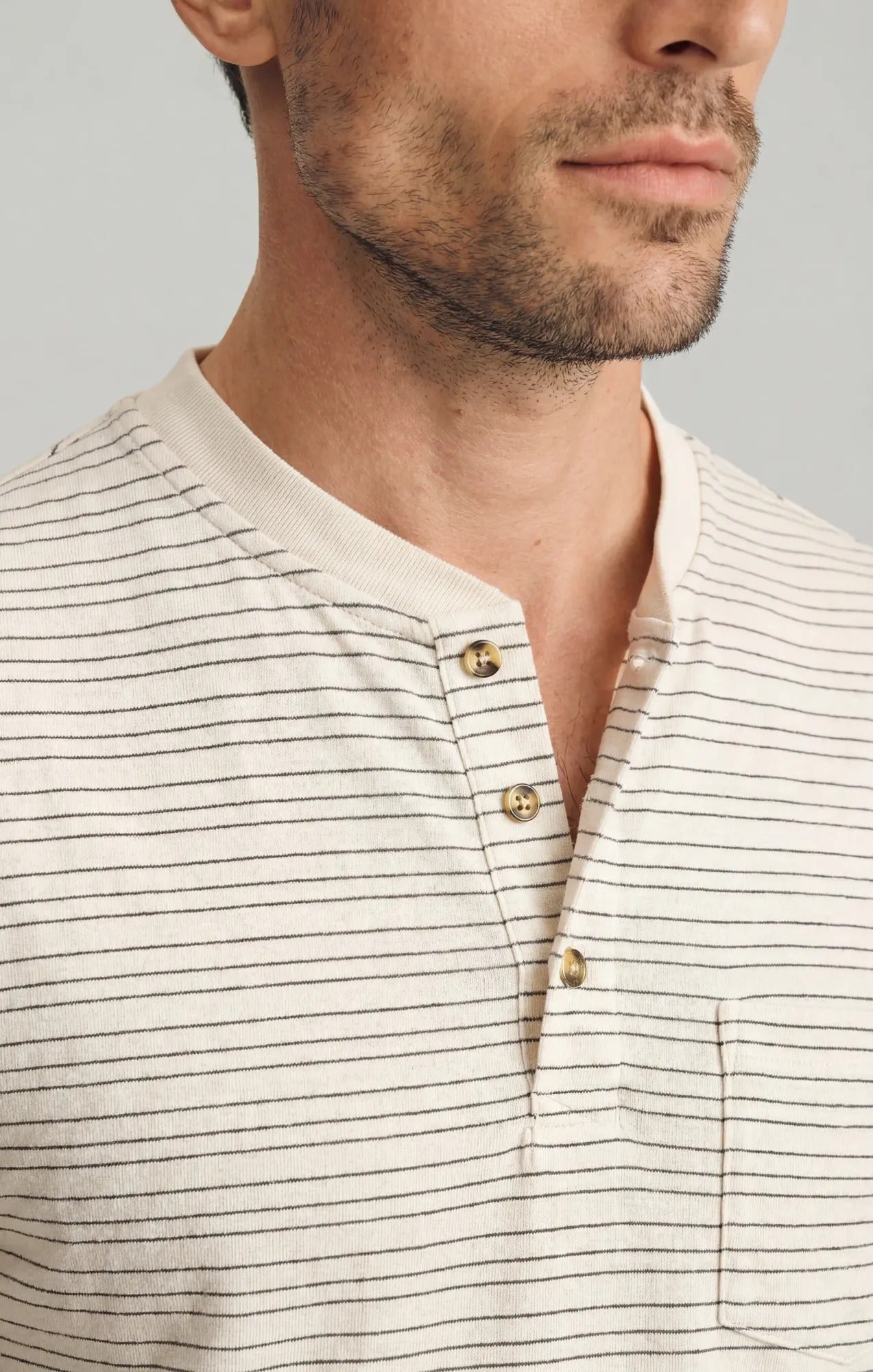 Striped Henley In Beige