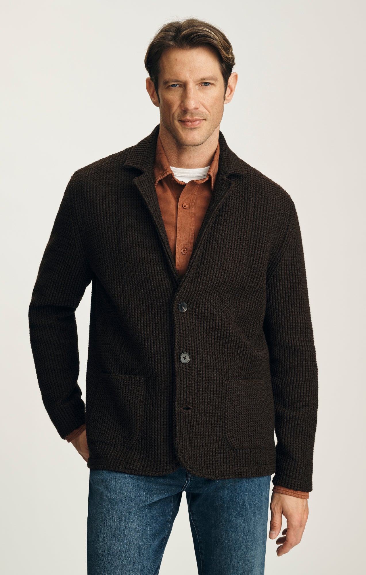 Birch Knit Blazer in Brown