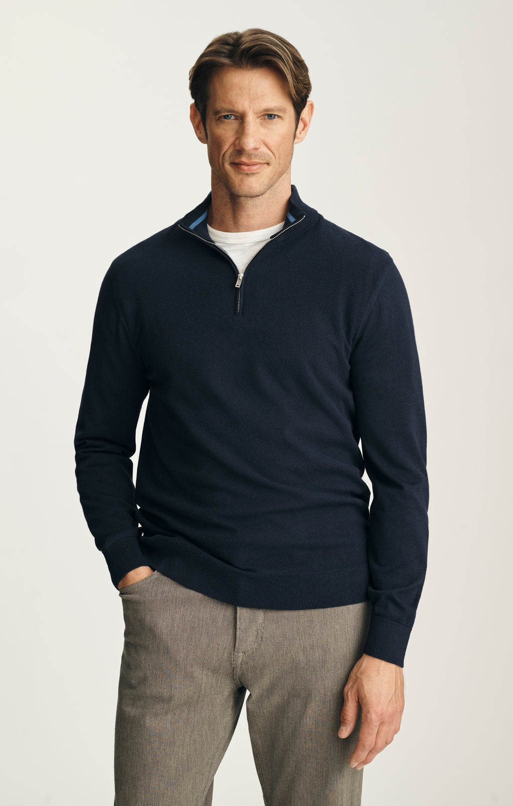 Quarter Zip Sweater in Total Eclipse