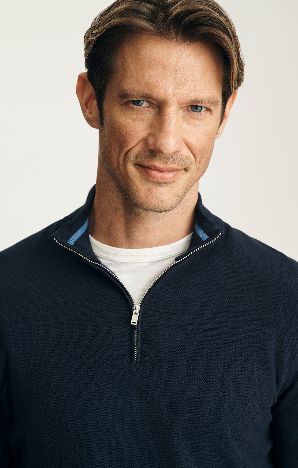 Quarter Zip Sweater in Total Eclipse
