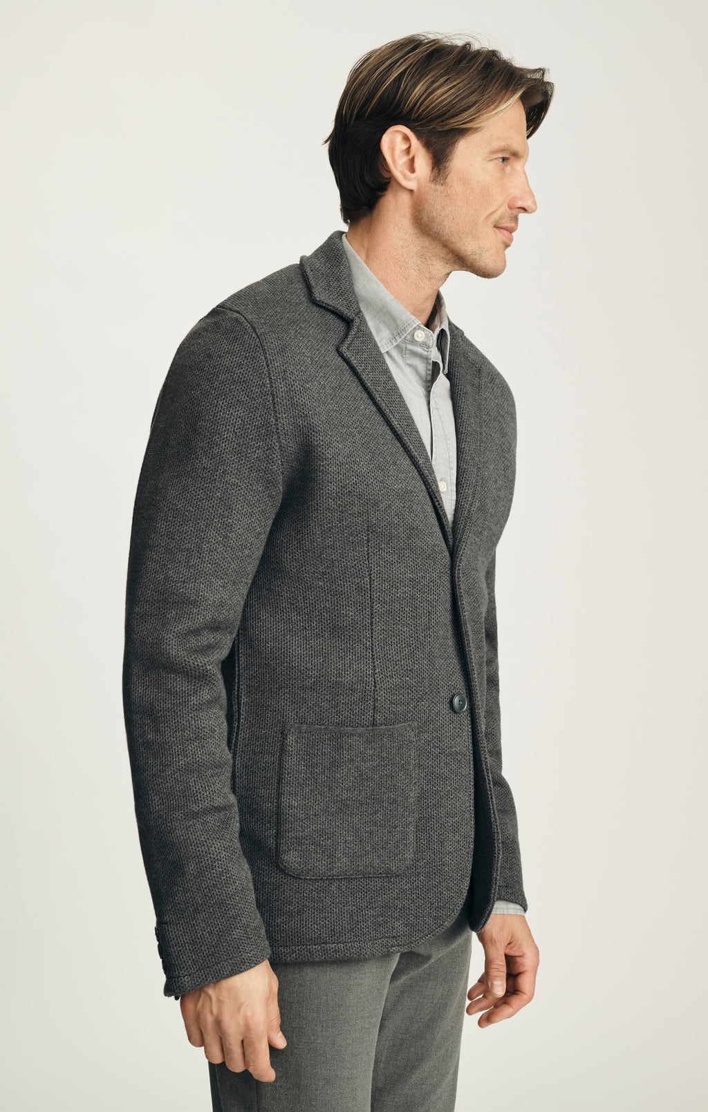 Double Face Blazer in Anthracite Melange
