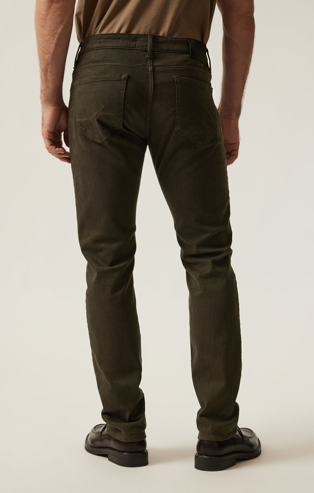 Cool Tapered Leg Pants in Green Diagonal