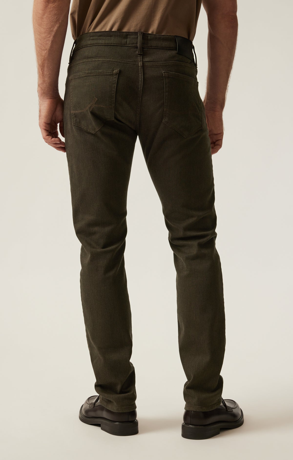 Cool Tapered Leg Pants in Green Diagonal