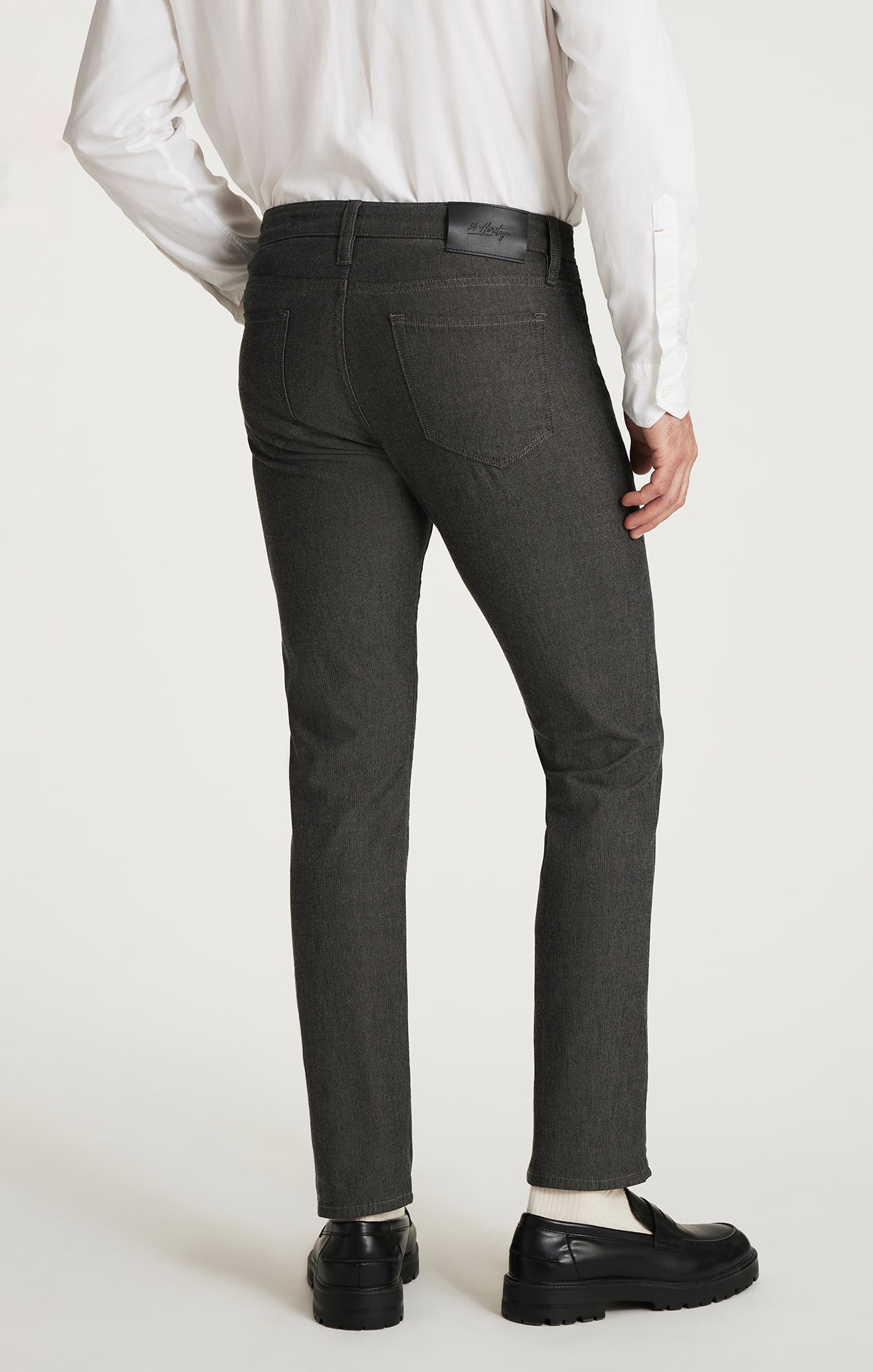 Courage Straight Leg Pants in Grey Herringbone