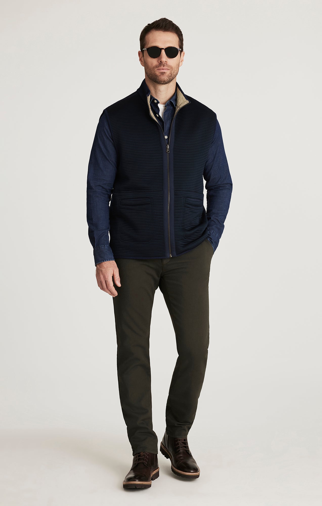Verona Straight Leg Chino Pants In Dark Olive High Flyer